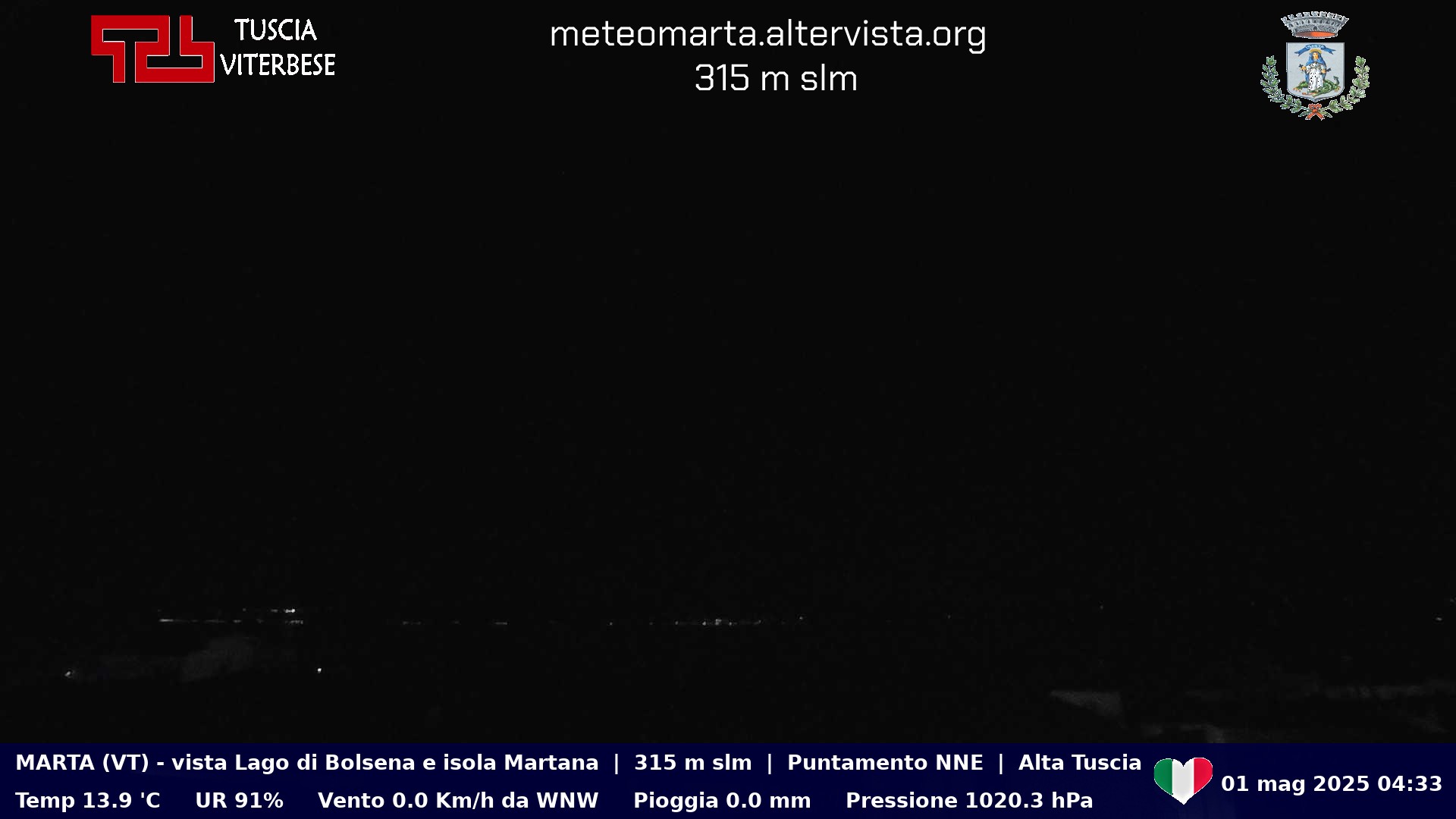 Webcam Marta con vista lago di Bolsena