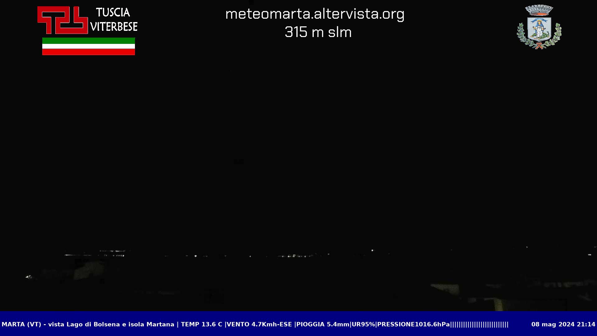 Webcam Marta, vista lago di Bolsena